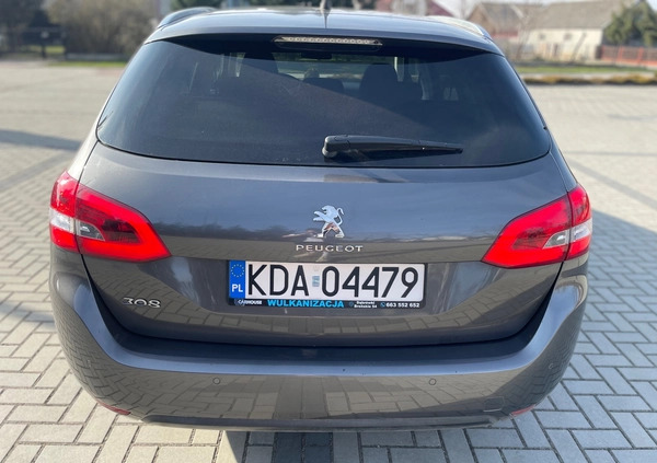 Peugeot 308 cena 41900 przebieg: 130000, rok produkcji 2018 z Grybów małe 232